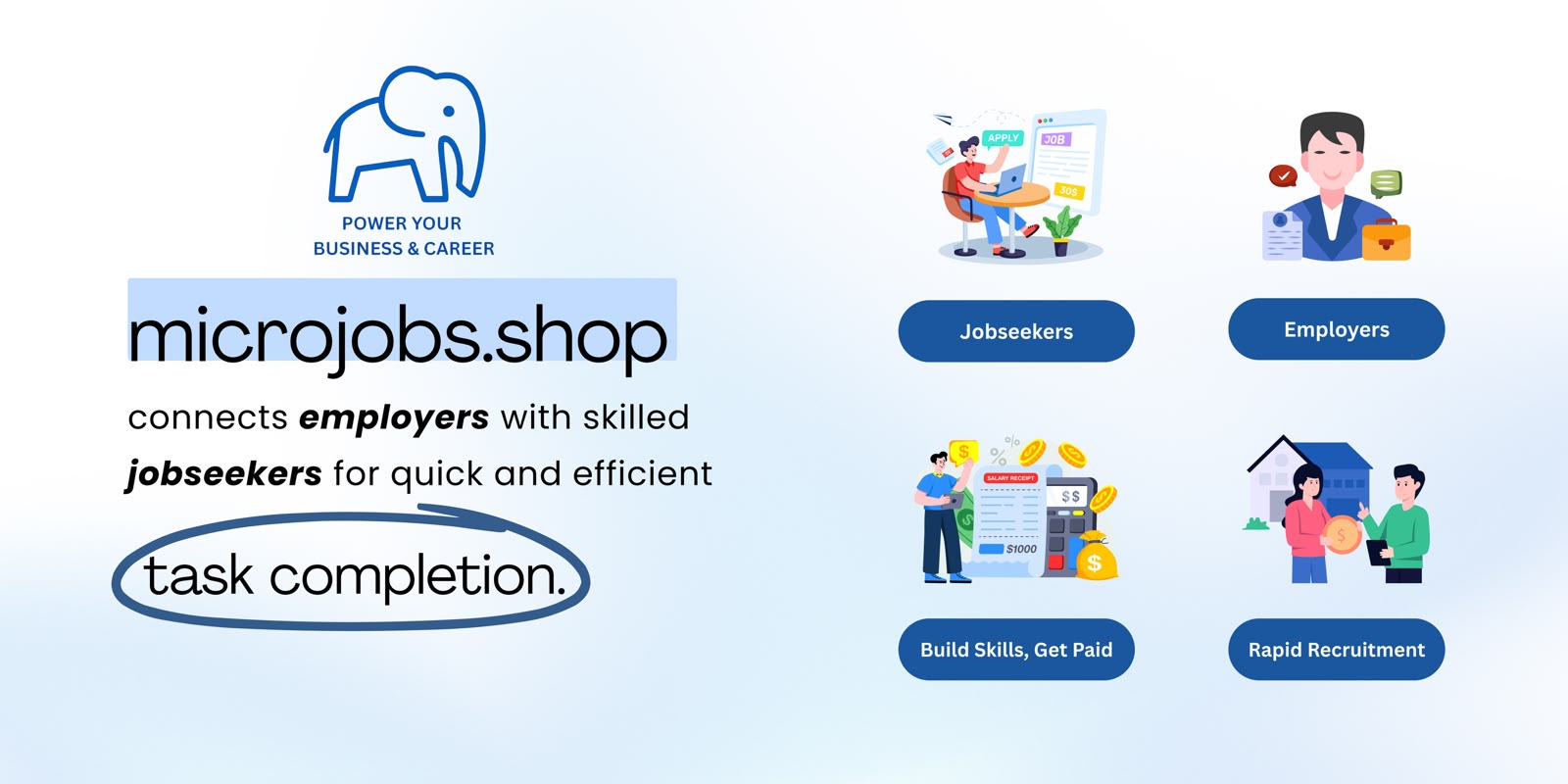 Microjobs connects employers with skilled jobseekers for quick and efficient task completion.